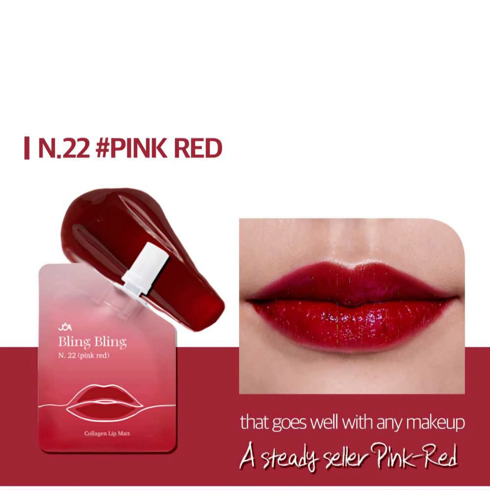 JOA Matte Liptint No. 22 Pink Red